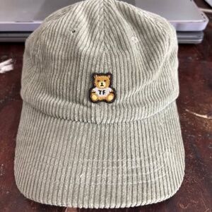 Teddy Fresh Corduroy Cap – Olive Green with Bear Logo - Rare